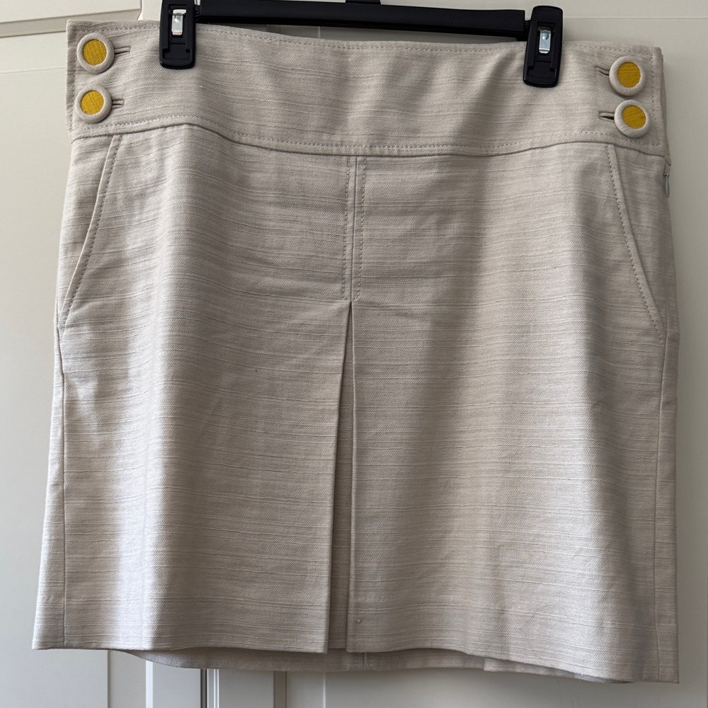 Elegant Cream Skirt with Button Accents from j. Crew